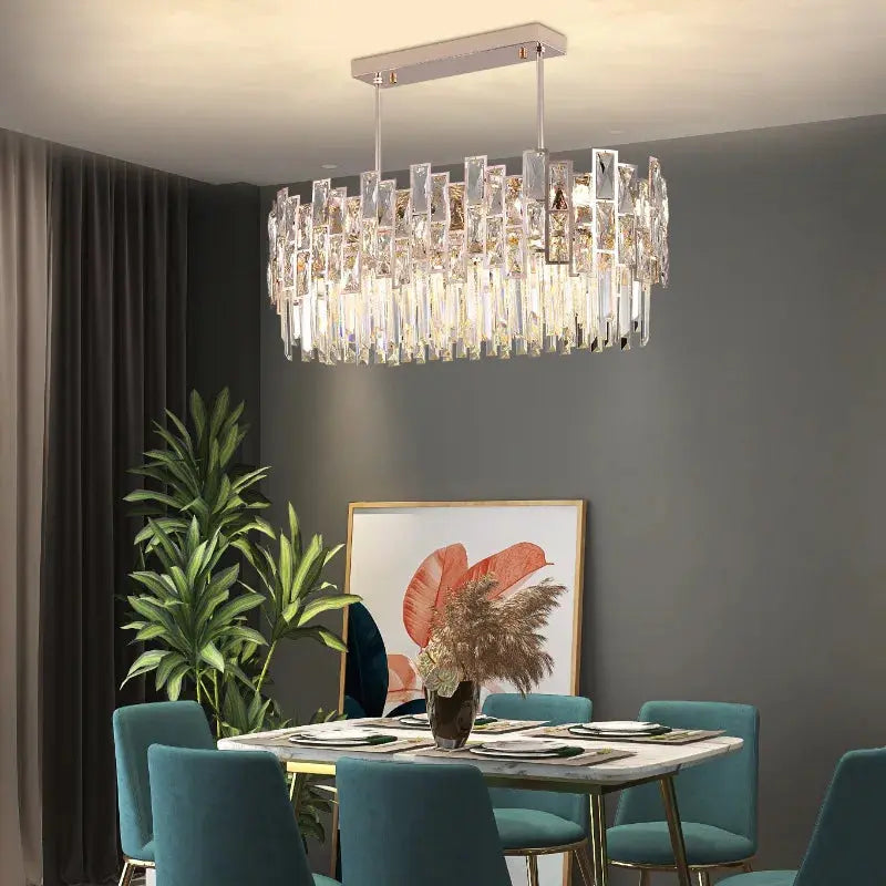 Postmodern Luxury Chandelier Suspend LED Lighting Fixtures Gold Black Crystal Round Oval Hanging Lamp For Living Room Decoration ChandeliersLife®