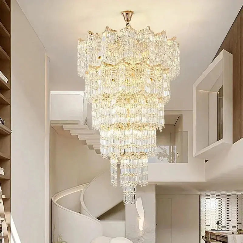 Modern Luxury Stairs Large Crystal Chandeliers ChandeliersLife®