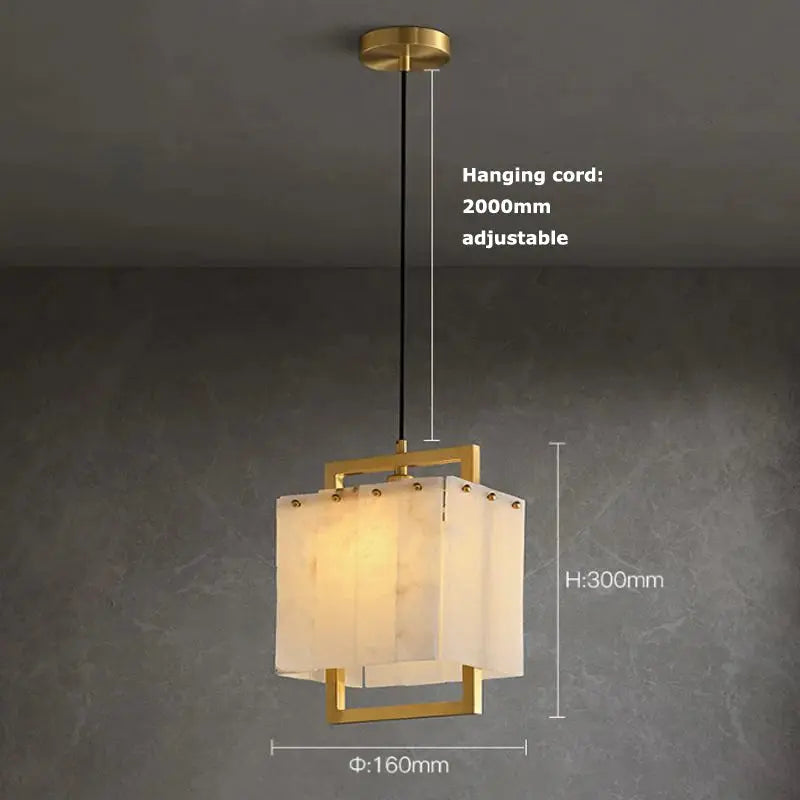 Modern Marble Chandelier Rectangle Pendant