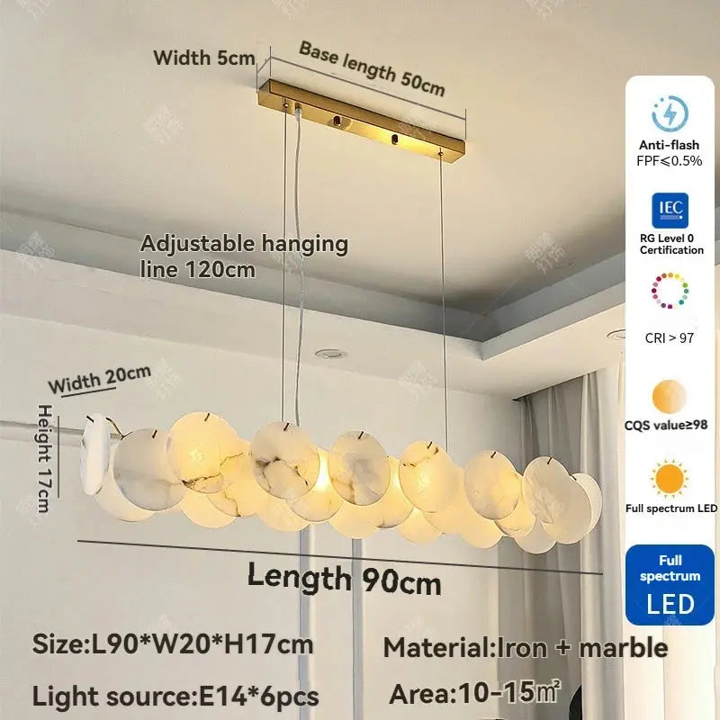 Modern White Marble Alabaster Round Lamp ChandeliersLife®
