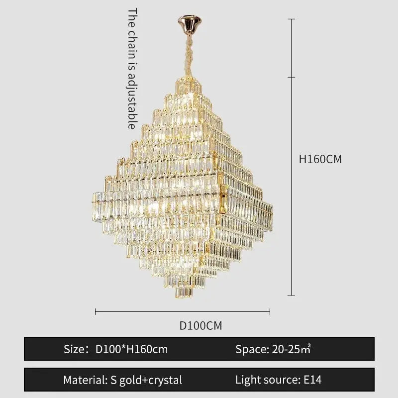 Modern Luxury Spiral Staircase Crystal Chandelier ChandeliersLife®