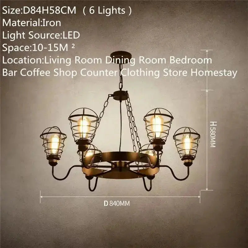 Industrial Retro Decor Chandelier ChandeliersLife®