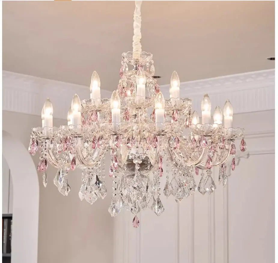 Pink Crystal Chandelier