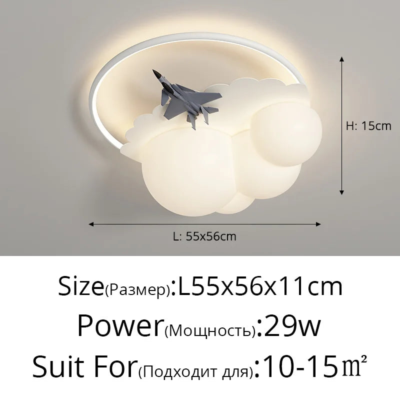 Nimbus Cloud Airplane LED Kids Room Ceiling Light – alternate product view 8