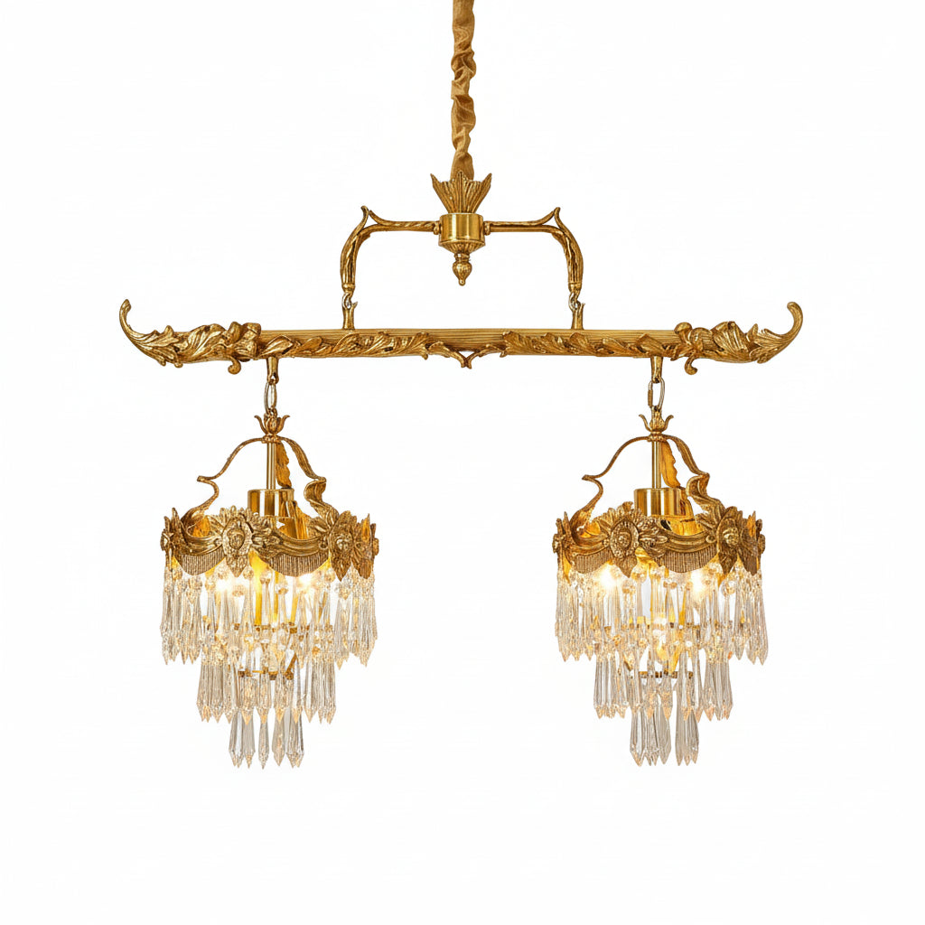 European Rococo Luxury Brass Restaurant Chandelier French Classical Retro Bedroom Foyer Crystal Pendant Light ChandeliersLife®