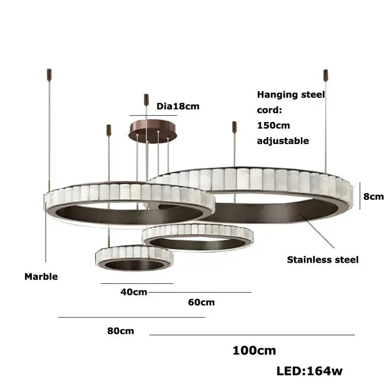 Modern Minimalist Designer Alabaster Chandelier ChandeliersLife®