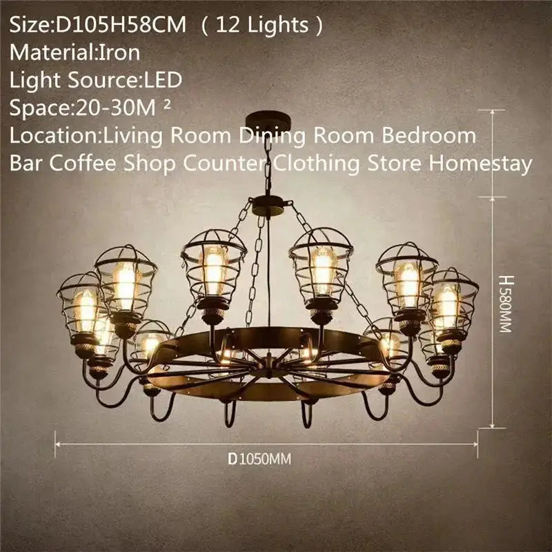 Industrial Retro Decor Chandelier ChandeliersLife®