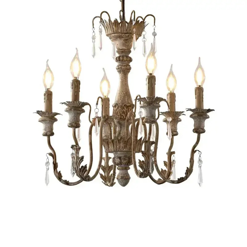 French Wood Art Vintage Chandelier ChandeliersLife®