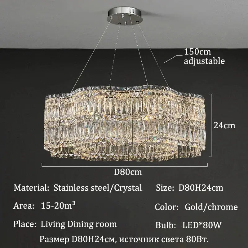 Modern Luxury LED Crystal Chandeliers Home Villa Decoration Living Dining Room Lighting Ceiling Pendant Lights Indoor Fixtures ChandeliersLife®