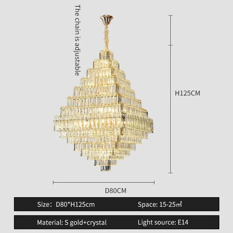 Modern Luxury Spiral Staircase Crystal Chandelier ChandeliersLife®