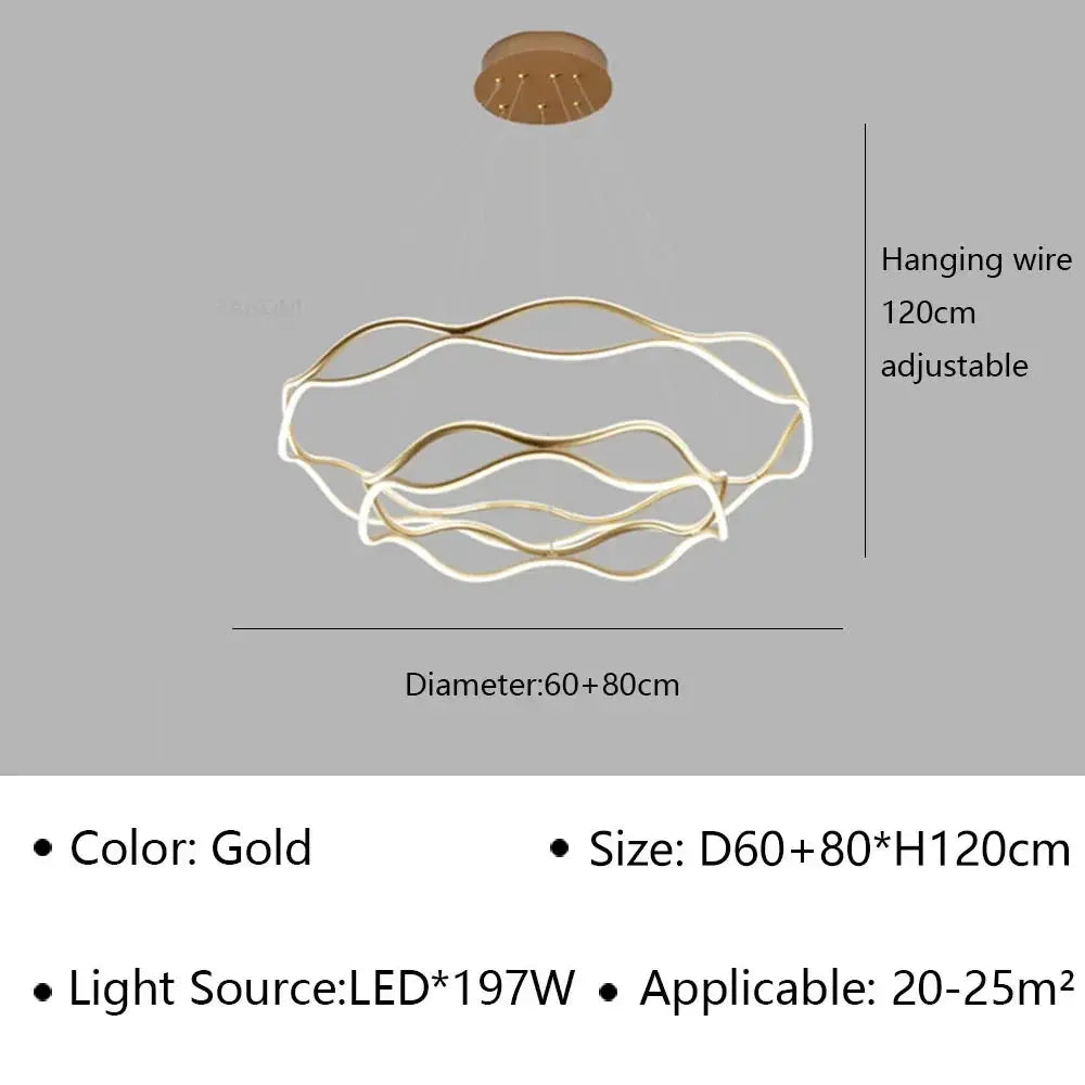 Modern LED Pendant Light For Bedroom Living Dining Room Chandelier Luxury Ring Hanging Lamp Home Decor Indoor Lighting Fixture ChandeliersLife®