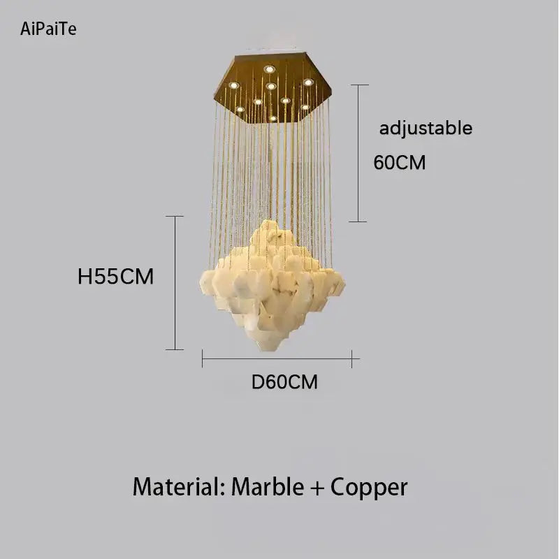 Nordic Retro Square Snowflake gypsum LED chandelier Hardware ceiling lustre Creative restaurant design decorative Dimmable ChandeliersLife®