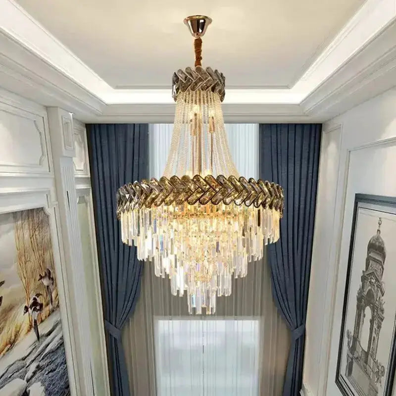 2025 Luxury Duplex Villa Crystal Chandelier ChandeliersLife®