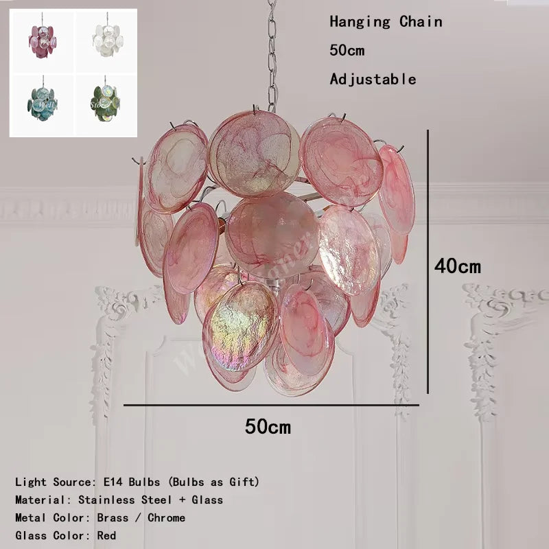 Calista Murano-inspired Art Deco Glass chandelier, product gallery image 9 of 15