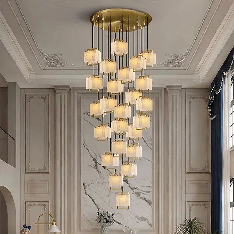 Modern Marble Chandelier Rectangle Pendant