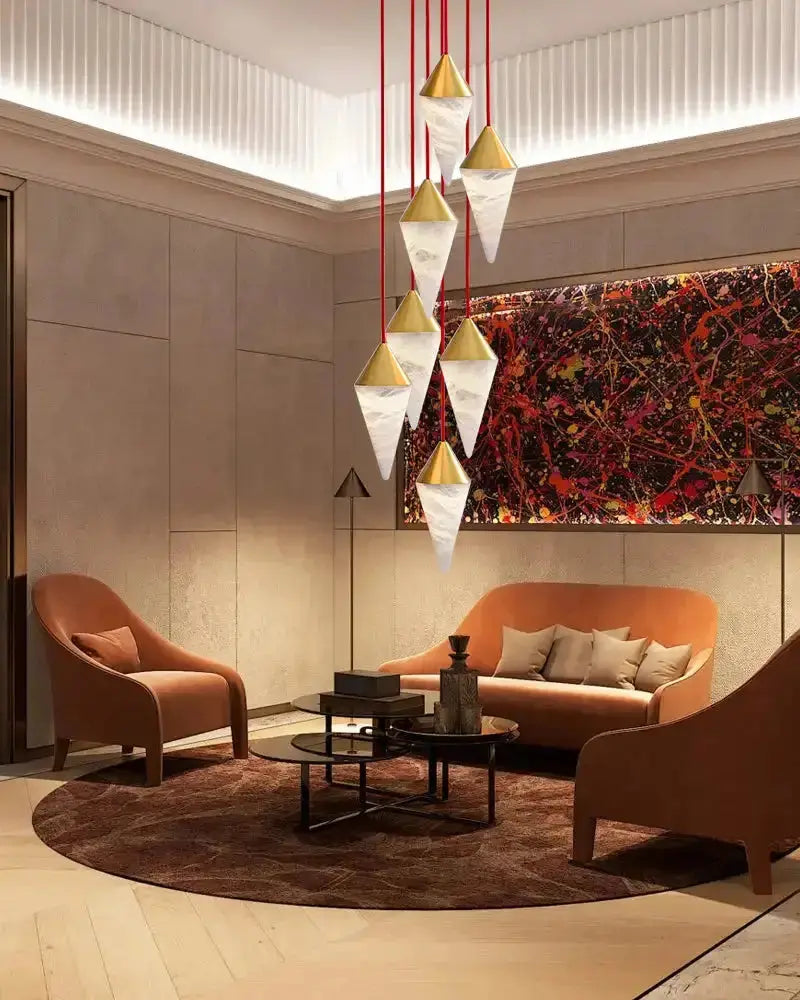 Modern Alabaster Cone Cluster Chandelier ChandeliersLife®
