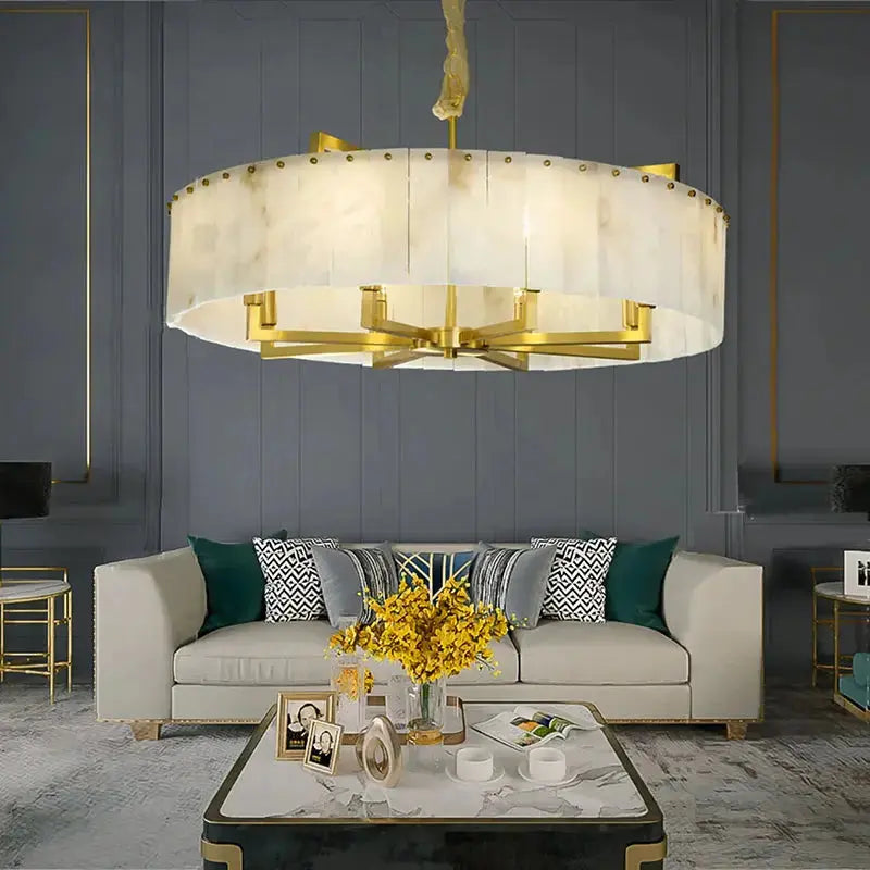 New Round Natural Marble Chandeliers ChandeliersLife®