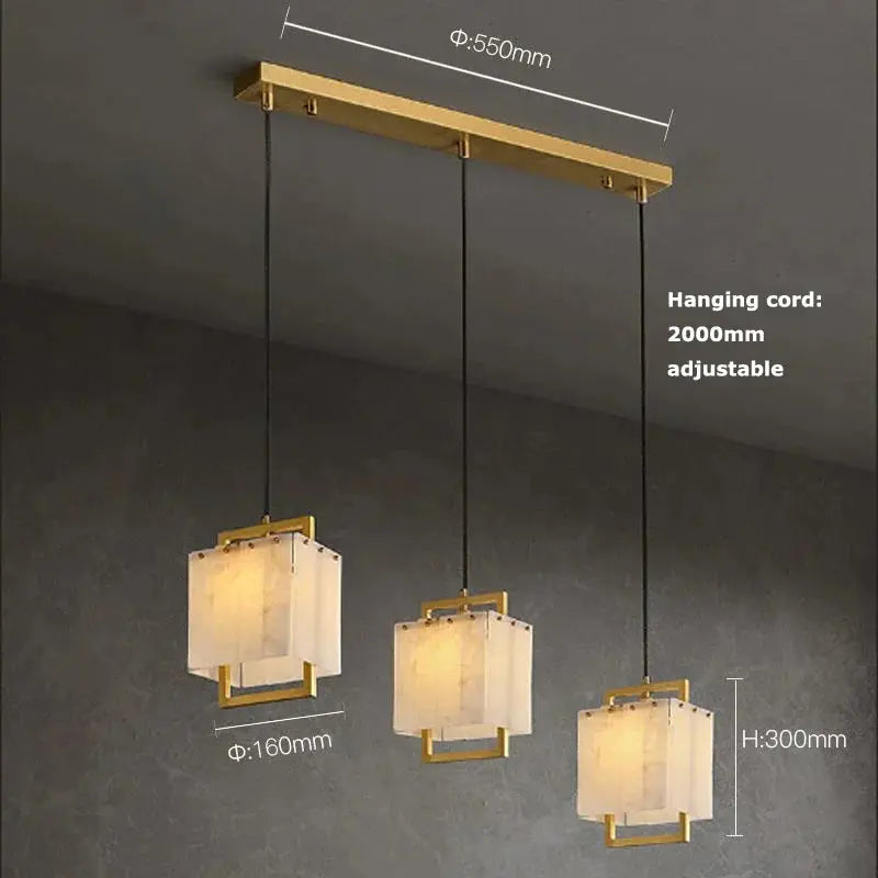Modern Marble Chandelier Rectangle Pendant ChandeliersLife®