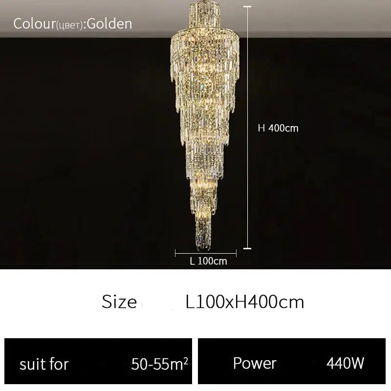 Rotating Staircase Crystal Chandelier ChandeliersLife®