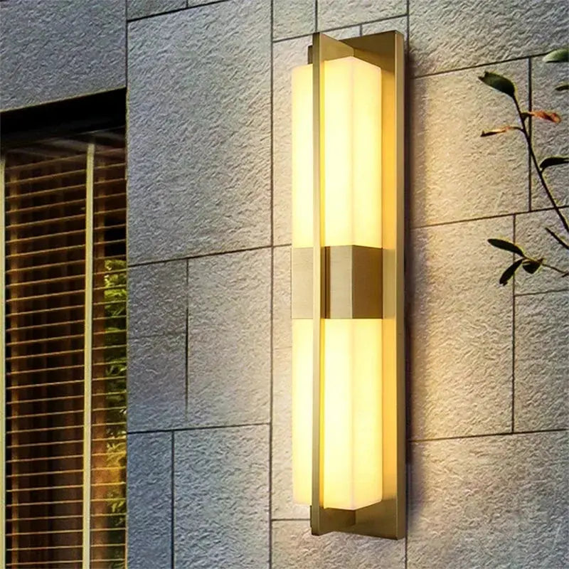 GISELLE Contemporary LED Brass Marble Outdoor Wall Lamps Electric Waterproof Balcony Hallway Courtyard Villa Gate Hotel ChandeliersLife®