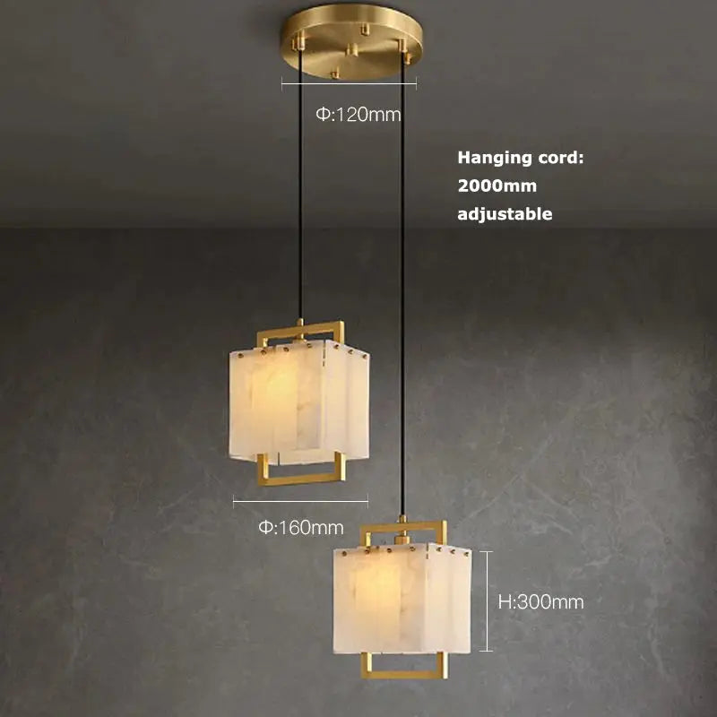 Modern Marble Chandelier Rectangle Pendant ChandeliersLife®