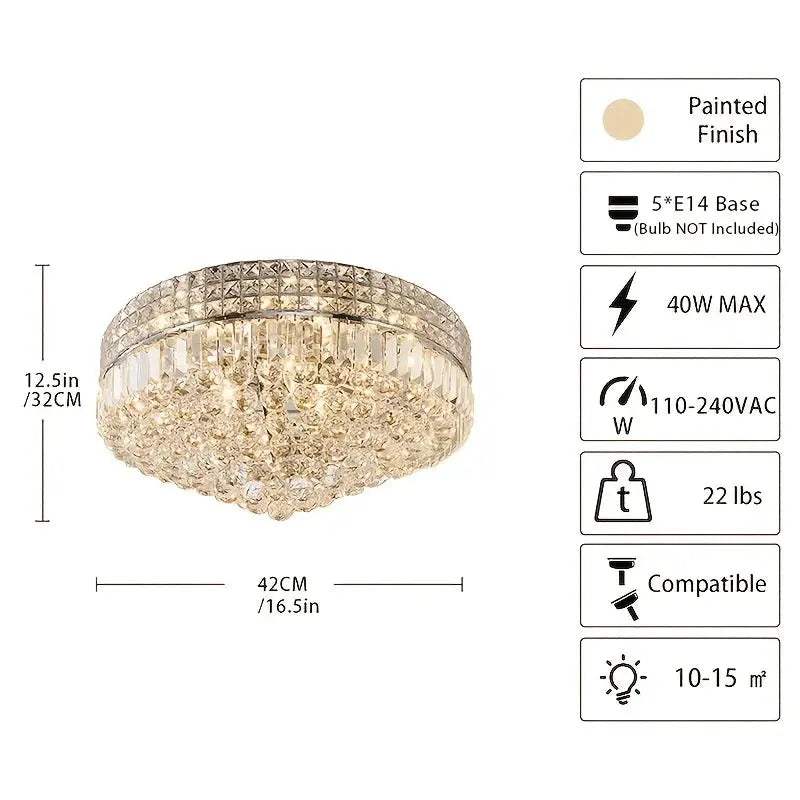 Modern Round Crystal Ceiling Light Fixture ChandeliersLife®