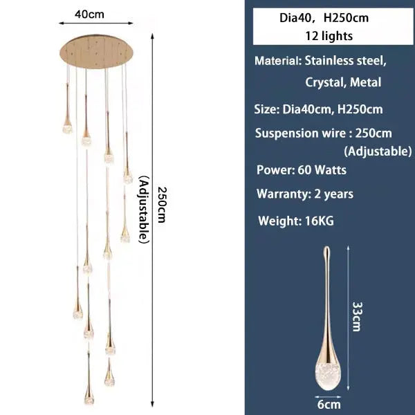 Luxury Long Hanging Staircase Chandelier ChandeliersLife®