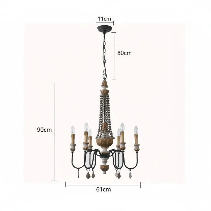 Wooden Farmhouse Chandelier ChandeliersLife®