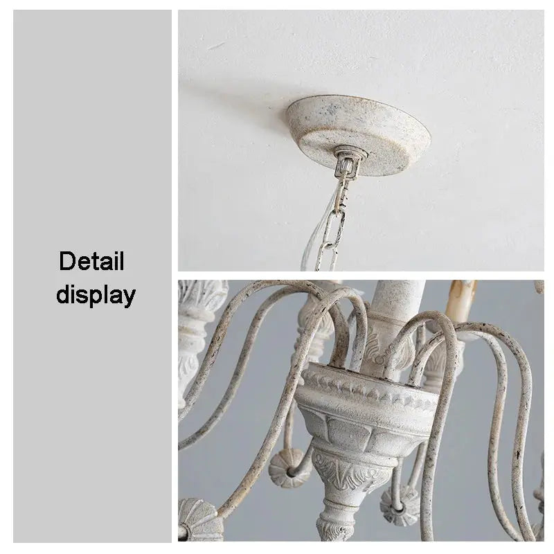 French Restaurant White Vintage Chandelier ChandeliersLife®