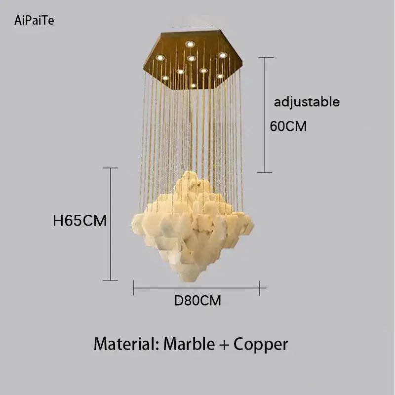 Nordic Retro Square Snowflake gypsum LED chandelier Hardware ceiling lustre Creative restaurant design decorative Dimmable ChandeliersLife®