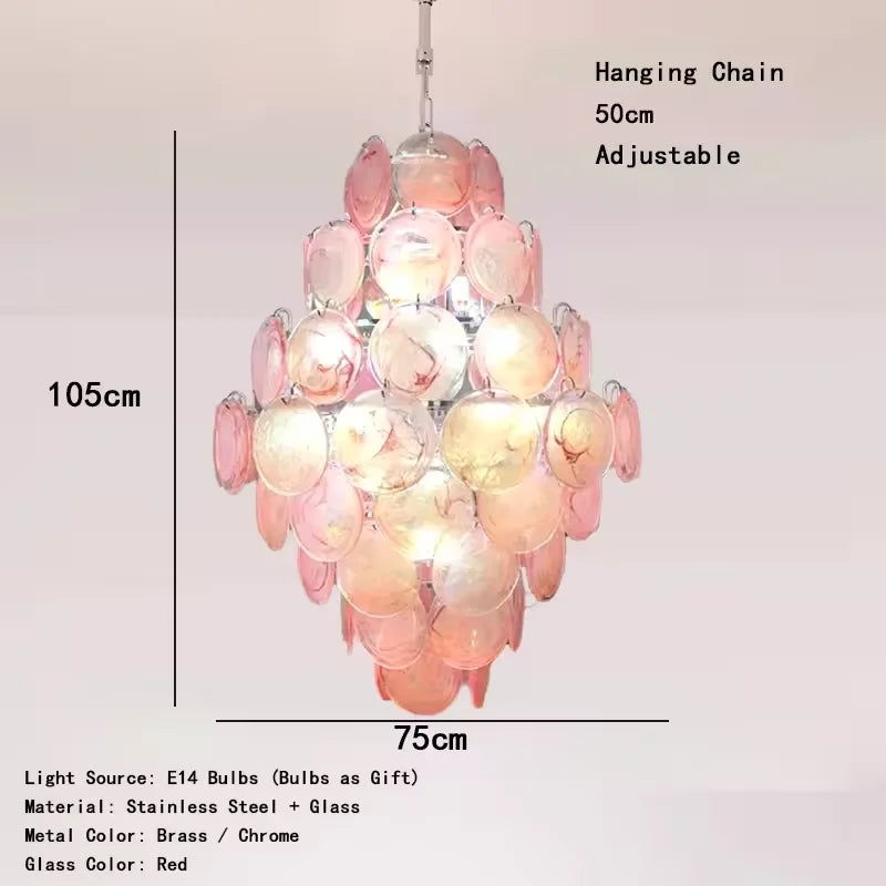 Calista Murano-inspired Art Deco Glass chandelier, product gallery image 12 of 15