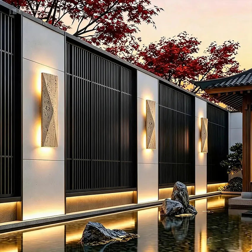 Valdora Natural Stone Outdoor Wall Light