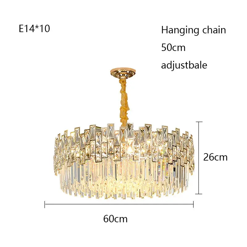 Postmodern Luxury Chandelier Suspend LED Lighting Fixtures Gold Black Crystal Round Oval Hanging Lamp For Living Room Decoration ChandeliersLife®