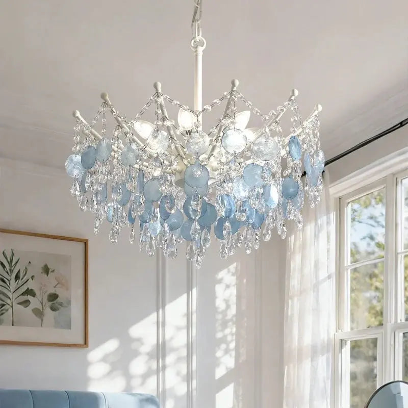 French Vintage Blue Crystal Lamp ChandeliersLife®