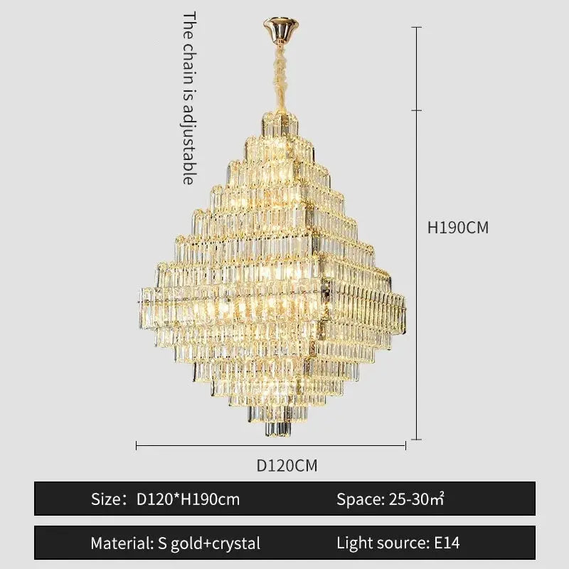 Modern Luxury Spiral Staircase Crystal Chandelier ChandeliersLife®