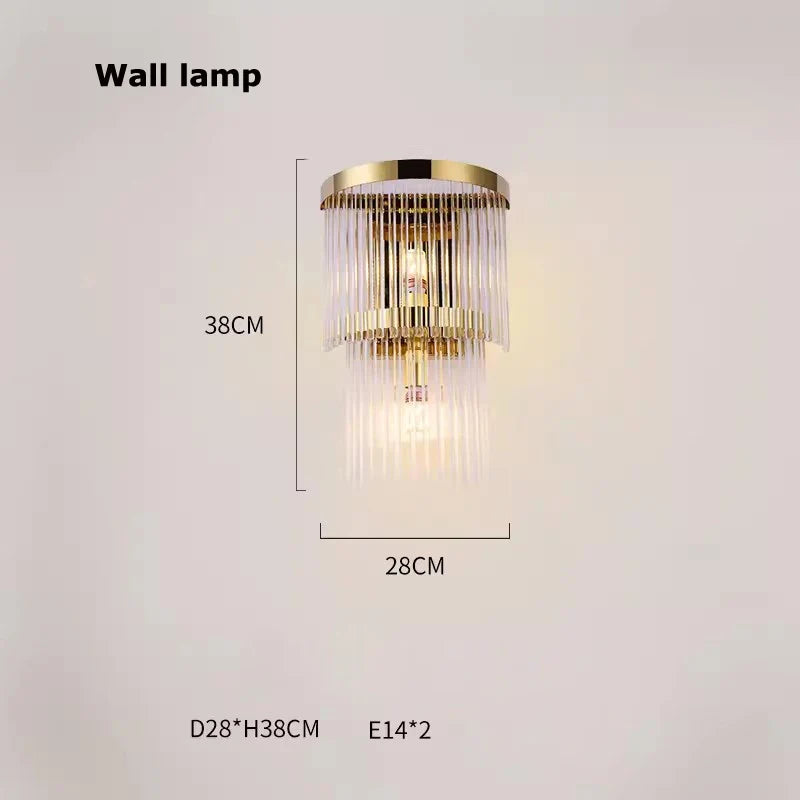 Lucien copper and crystal wall lamp standard configuration – product reference