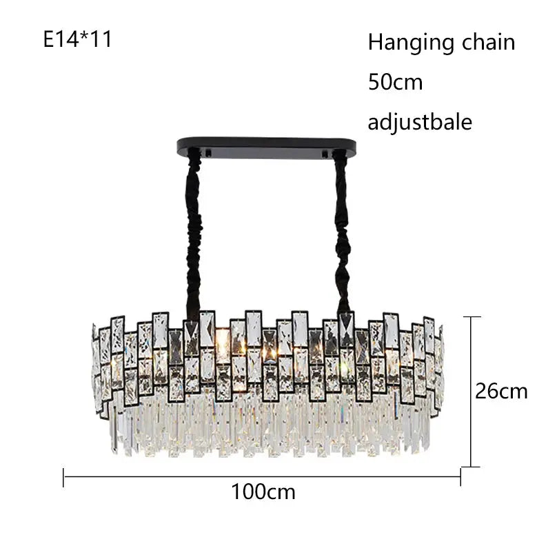 Postmodern Luxury Chandelier Suspend LED Lighting Fixtures Gold Black Crystal Round Oval Hanging Lamp For Living Room Decoration ChandeliersLife®