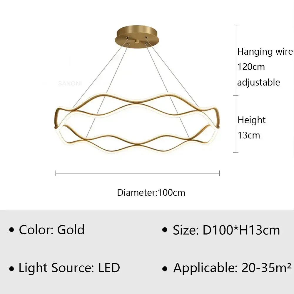 Modern LED Pendant Light For Bedroom Living Dining Room Chandelier Luxury Ring Hanging Lamp Home Decor Indoor Lighting Fixture ChandeliersLife®