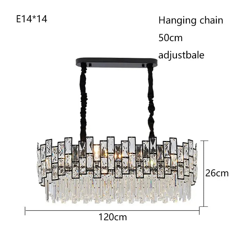 Postmodern Luxury Chandelier Suspend LED Lighting Fixtures Gold Black Crystal Round Oval Hanging Lamp For Living Room Decoration ChandeliersLife®