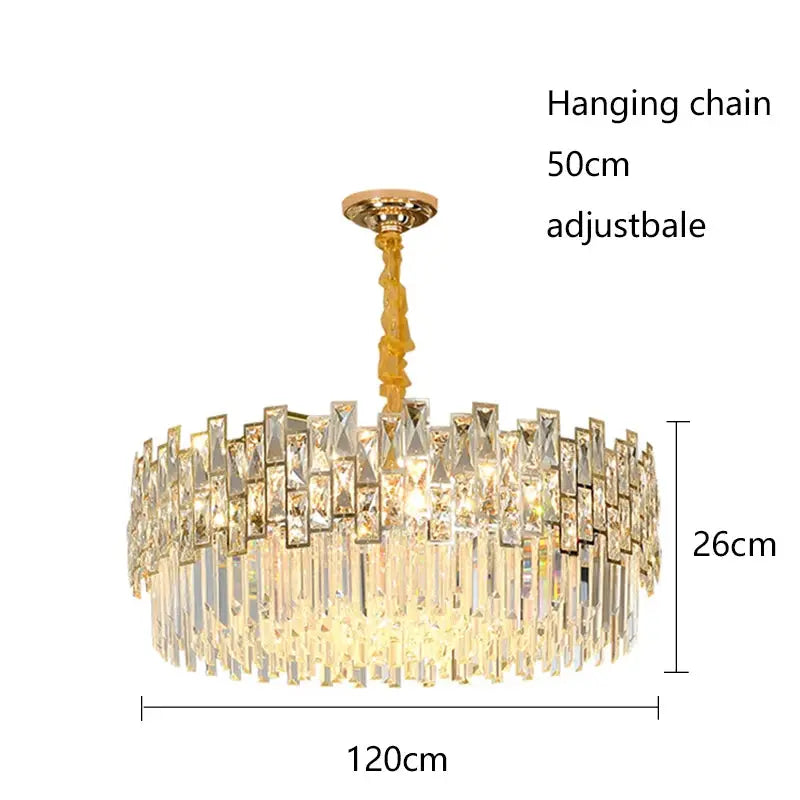 Postmodern Luxury Chandelier Suspend LED Lighting Fixtures Gold Black Crystal Round Oval Hanging Lamp For Living Room Decoration ChandeliersLife®