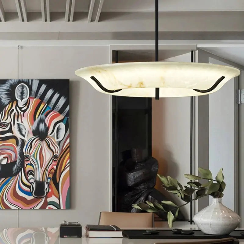 American Retro Alabaster Ring Chandelier ChandeliersLife®