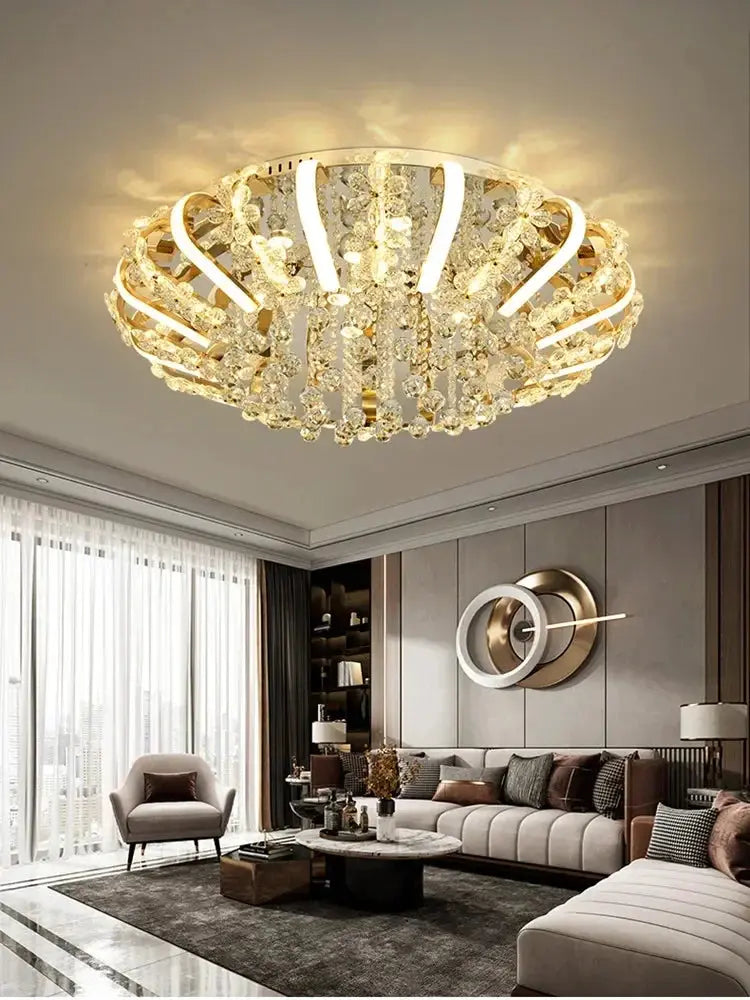 Modern Minimalist Crystal LED Ceiling Light - ChandeliersLife®