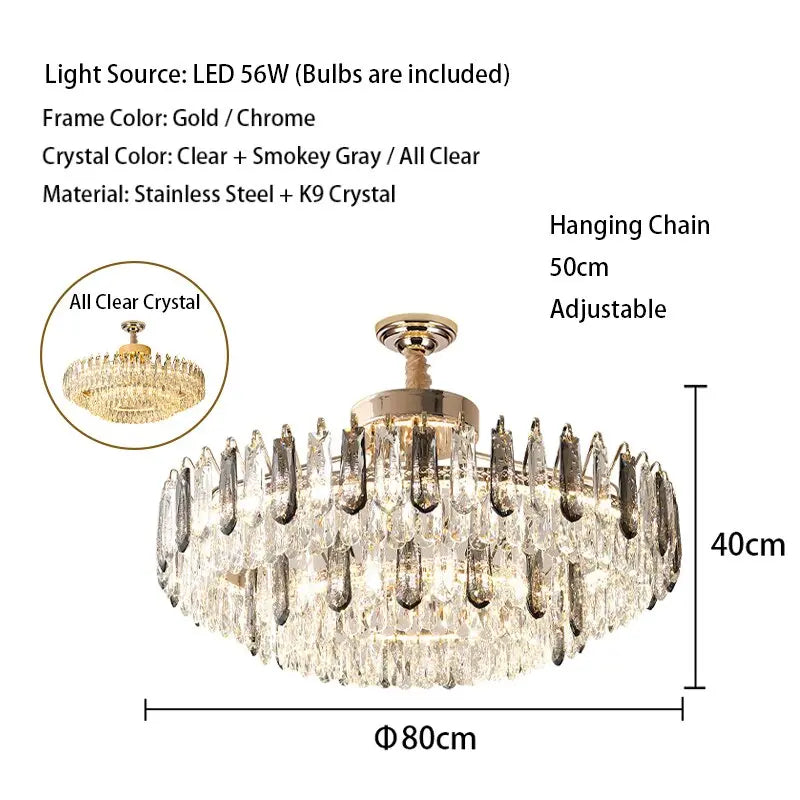 Crystal Modern Gold Lustres ChandeliersLife®
