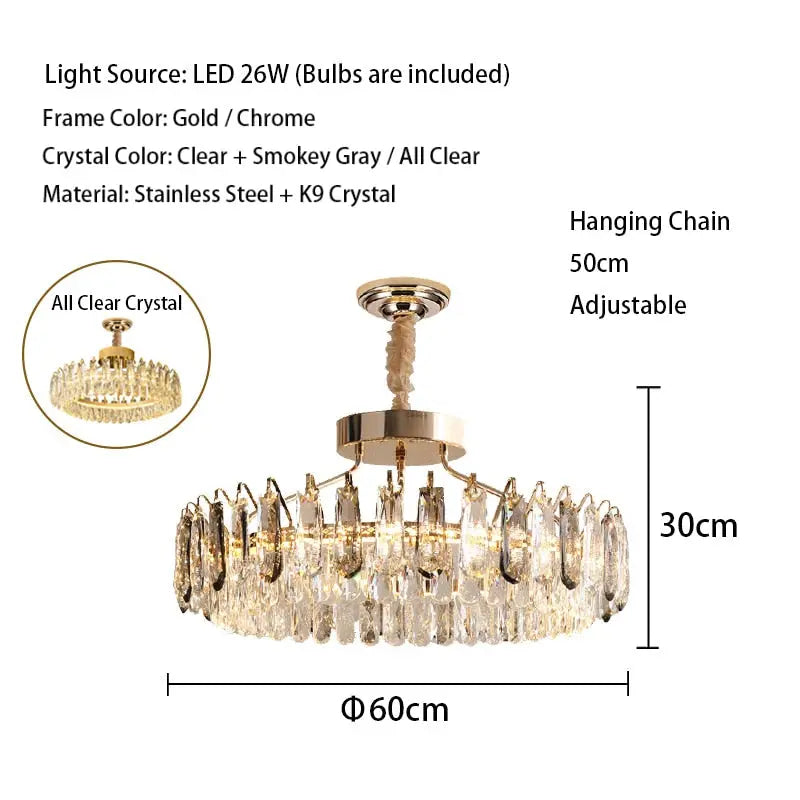 Crystal Modern Gold Lustres ChandeliersLife®