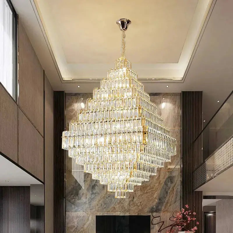 Modern Luxury Spiral Staircase Crystal Chandelier ChandeliersLife®