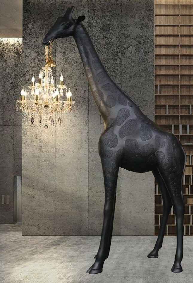 Art Sculpture Giraffe Floor Chandelier - Black ChandeliersLife®