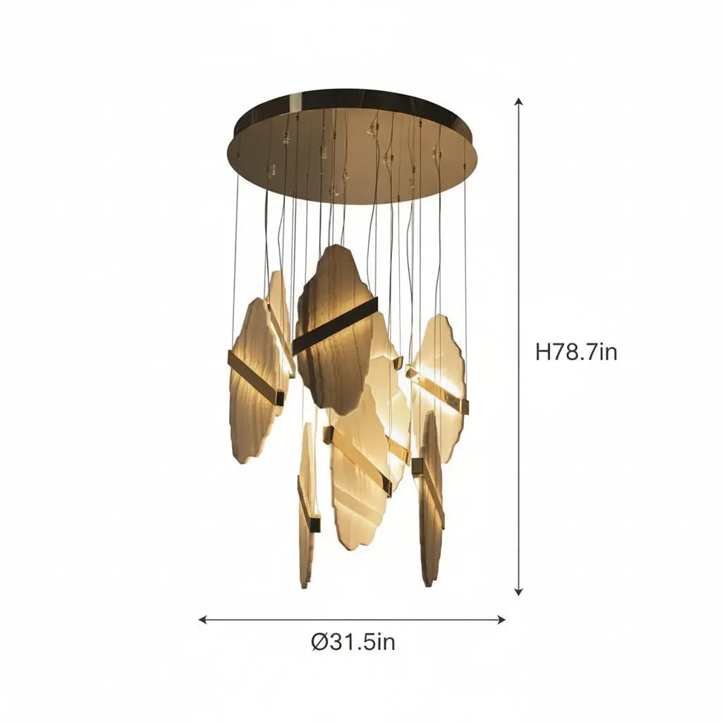 Seven Panels Modern Alabaster Pendant Light Yiosi