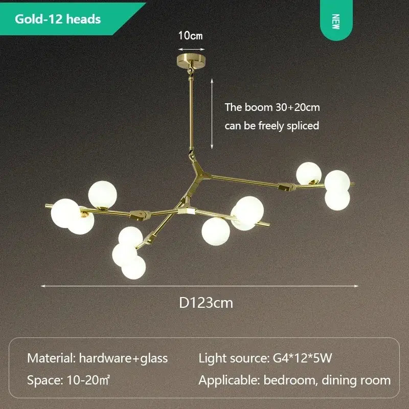 Post Modern Style Glass Balls Branches Chandelier ChandeliersLife®