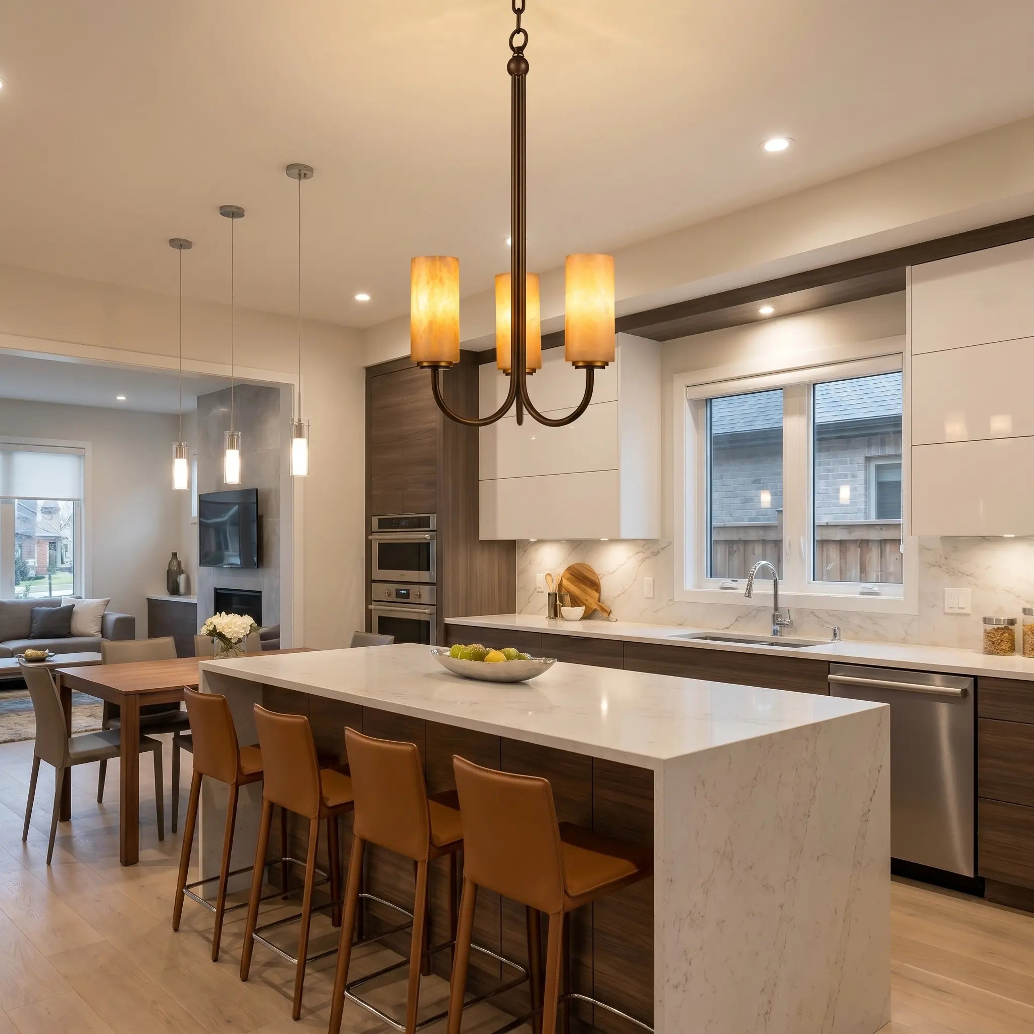Brass Classic Alabaster Pendant Light ChandeliersLife®
