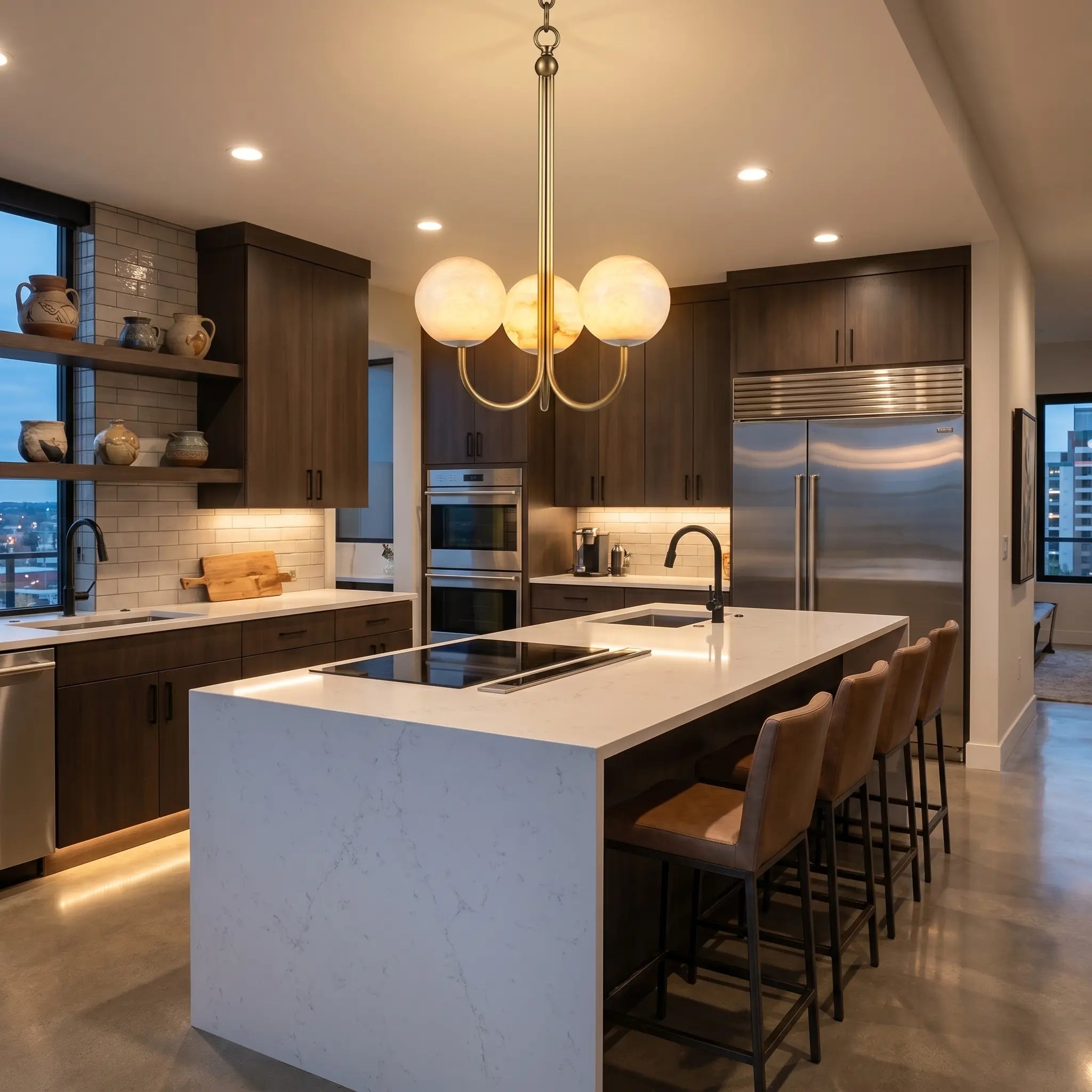 Brass Classic Alabaster Pendant Light ChandeliersLife®